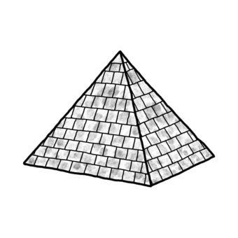 Triangular Based Pyramid Clipart Black And White