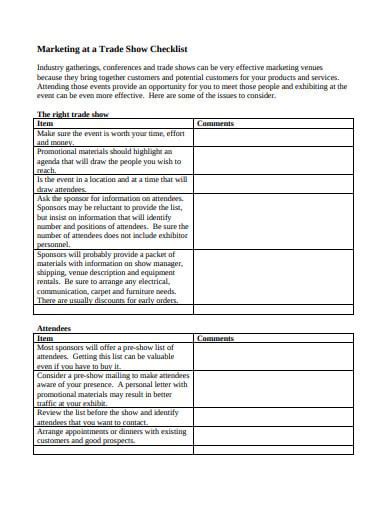 How To Make/Create a Trade Show Checklist [Templates + Examples] 2023 ...