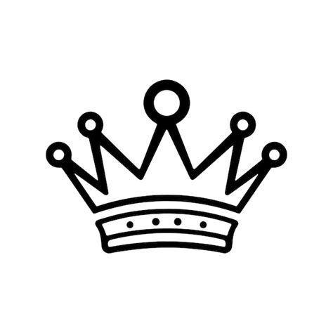 Premium Vector | A black and white drawing of a crown