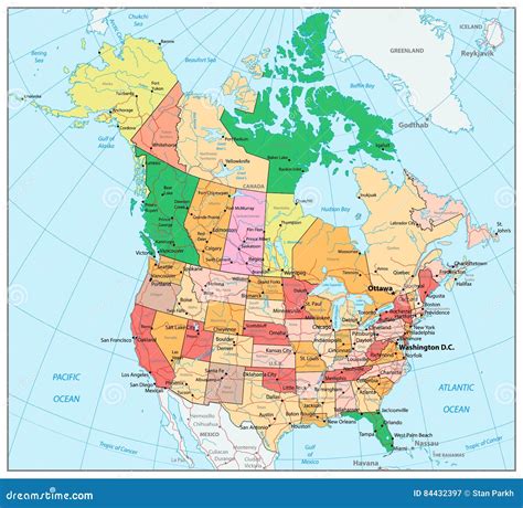 Map Of Us And Canada With States - Sammy Coraline