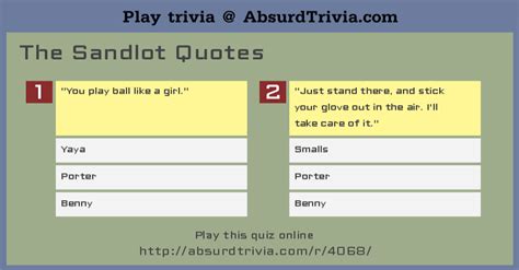 Trivia Quiz : The Sandlot Quotes