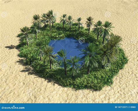 Oasis in the desert stock illustration. Illustration of pond - 14712371