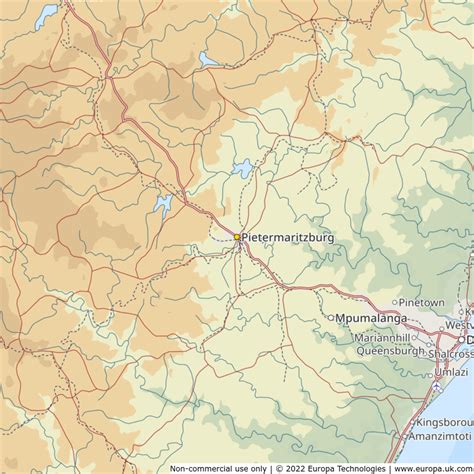 Map of Pietermaritzburg, South Africa | G1K