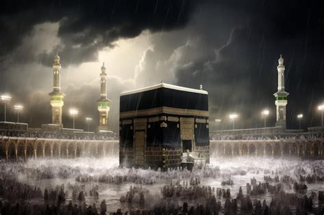 Premium AI Image | A Majestic View The Kaaba of Hajj in Mecca Saudi ...