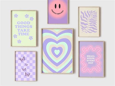 Purple Pink Danish Pastel Poster Set Y2K Aesthetic Room - Etsy in 2023 ...