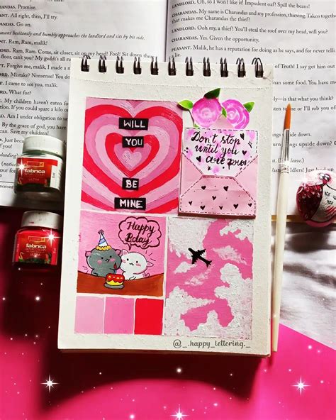 Pink Aesthetic Moodboard | Mini canvas art, Doodle art designs, Art ...