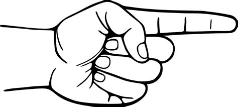 Hand Pointing Coloring Pages