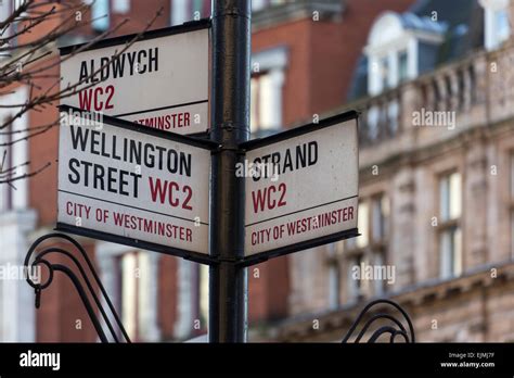 Street signs, Strand, London Stock Photo - Alamy