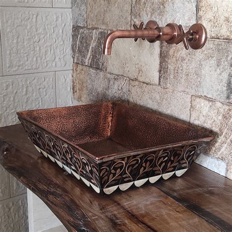 Antique Copper Sink - Vessel Sink - Antique Copper Rectangle Sink - Custom Copper Sink – OldenGlow