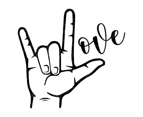 ASL I Love You Hand Sign Language Jpg, Png Svg, Dxf Cut File, Printable ...