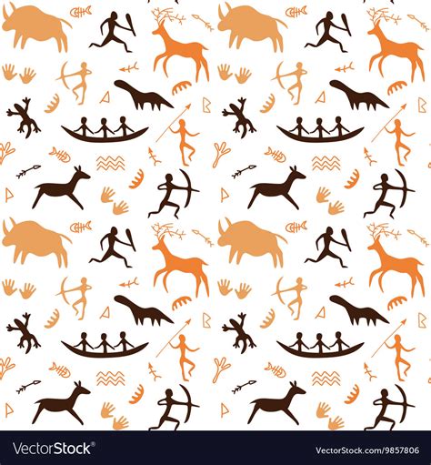 Cave drawings theme Royalty Free Vector Image - VectorStock