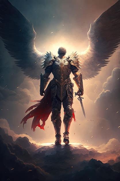 Premium Photo | Epic archangel warrior knight paladin in heaven with ...