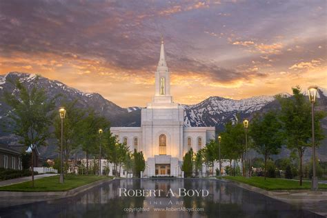 Orem Temple - Sunrise. Robert A. Boyd Fine Art and LDS Temples