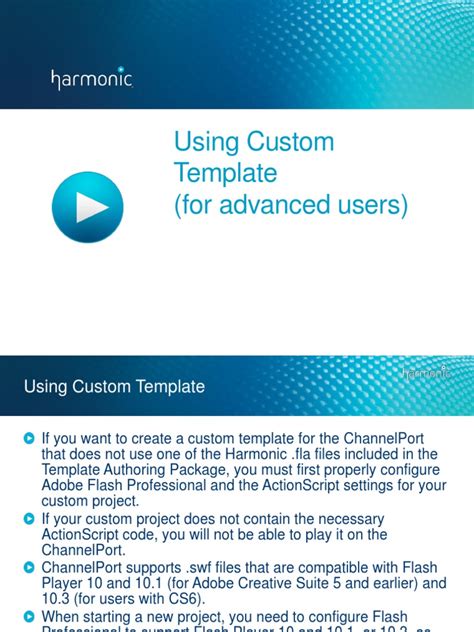 7-Using Custom Templates | PDF | Adobe Flash | Adobe Creative Suite