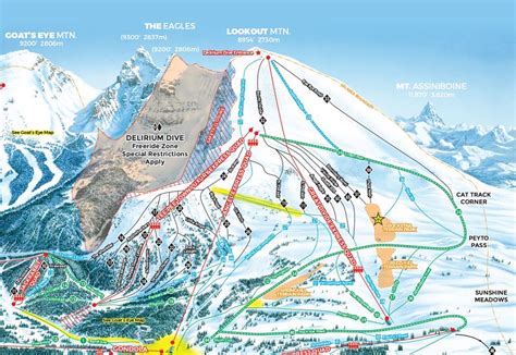 Banff Sunshine Piste Map | Ski Maps & Resort Info | PistePro