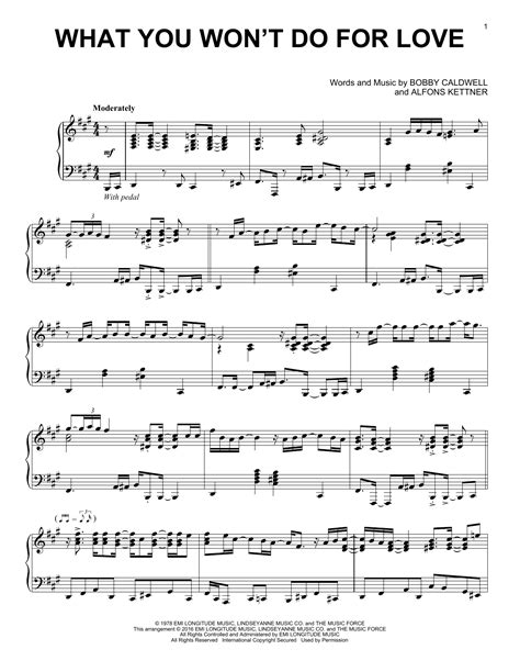 What You Won't Do For Love | Sheet Music Direct