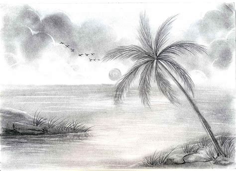 Pencil Sketch Landscape at PaintingValley.com | Explore collection of ...