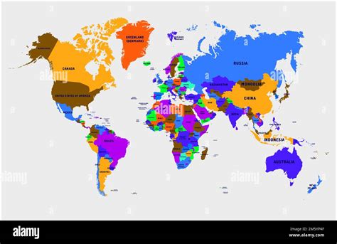 Geographical World Map With Rivers