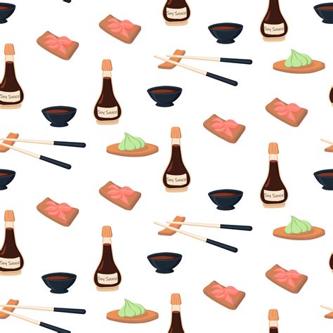 Seamless pattern with soy sauce. vector illustration 15277663 Vector ...