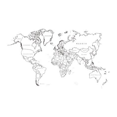 Black+and+White+World+Map+Labeled+Countries | World map coloring page ...