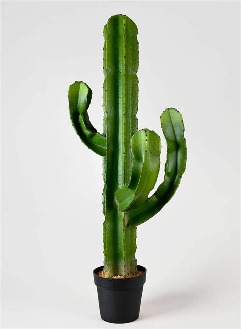 Candelabra Cactus In Black Pot Big Artificial Plants Home Decor