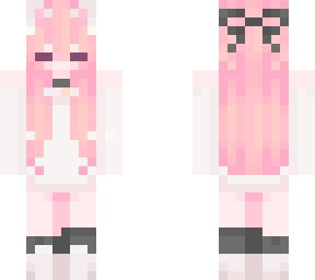 Pink and White Cat Girl | Minecraft Skin