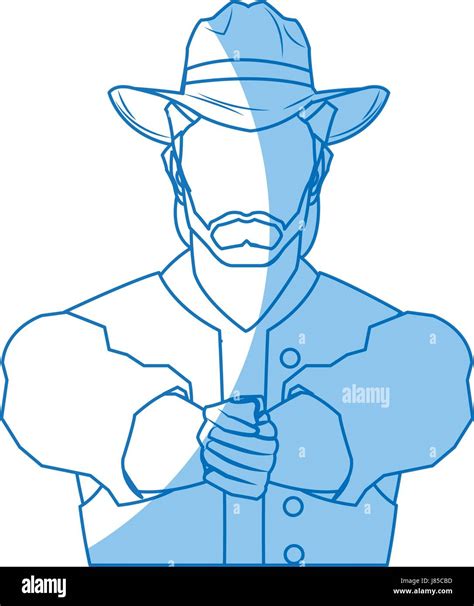 portrait man in cowboy hat. sketch Stock Vector Image & Art - Alamy