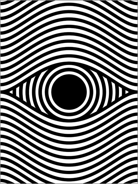 Op art eye portrait format - Optical Illusions (Op Art) Coloring Pages ...