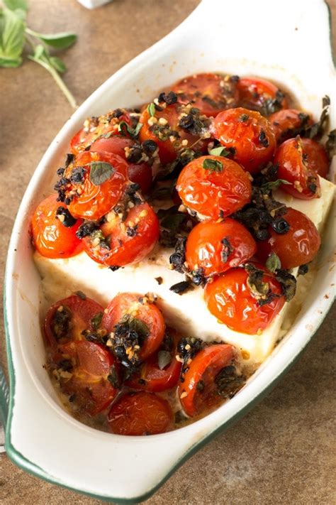 Baked Feta with Cherry Tomatoes and Fresh Herbs | Cake 'n Knife