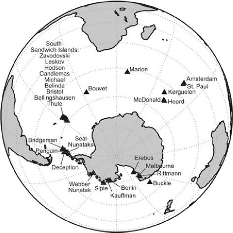 General location map showing volcanoes with reported historic activity ...