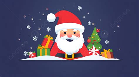 An Animated Christmas Santa Claus Is Near Presents Background, Facebook ...