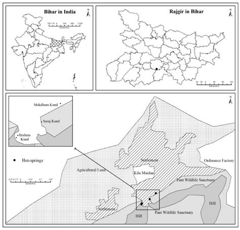 Location of Hot-Springs and Land Use/Cover of Rajgir Database and ...