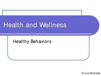 Health and Wellness PowerPoint Presentation Lesson Plan by Lisa Michalek