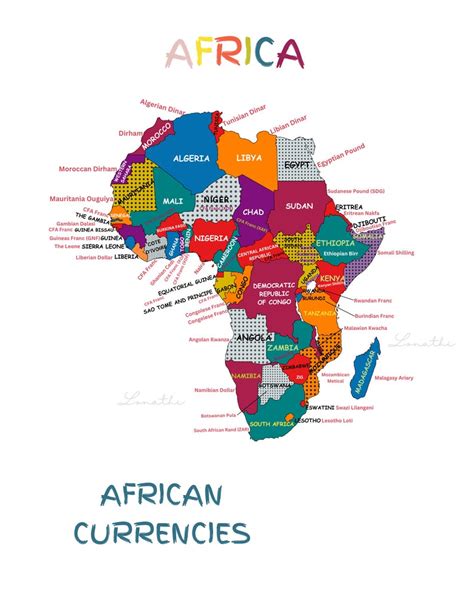 Digital Map of Africa With African Currencies. - Etsy