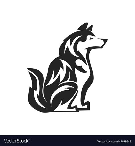 Siberian husky logo template isolated brand Vector Image