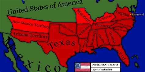 Confederate States Of America Map