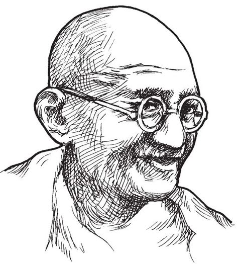 Mahatma Gandhi Outline Coloring Pages