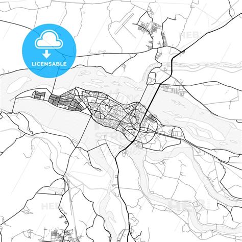 a black and white map of the city of atlanta, with streets marked in blue