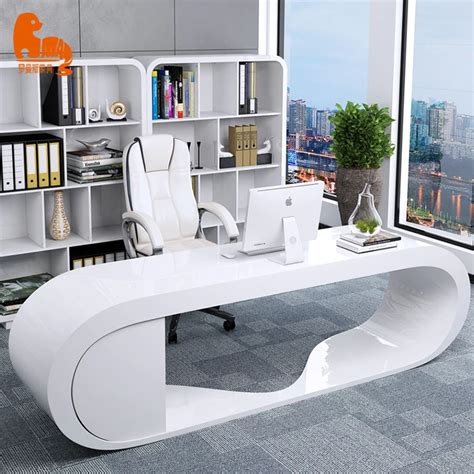 cheap round edge design CEO white google modern office desk, View ...