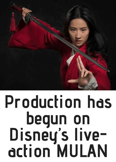 Disney’s live-action MULAN - Production has started for Disney's Mulan