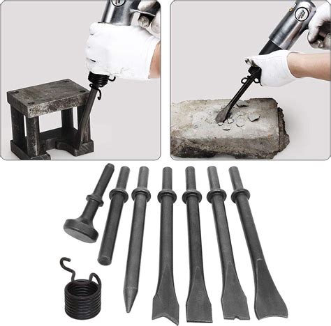 8 Piece Air Chisel Set Pneumatic Chisel Air Hammer Punch Chipping Bits Tool