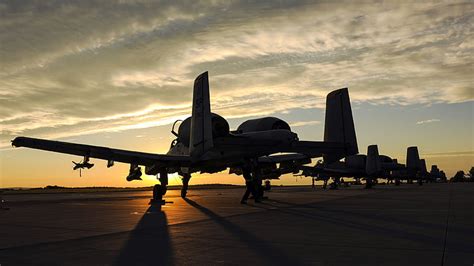 HD wallpaper: Fairchild A-10 Thunderbolt II, sunset, aircraft, military ...