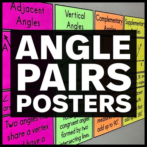 My Math Resources - Types of Angle Pairs Posters