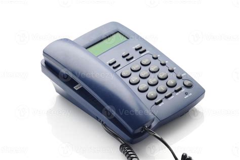 Modern Telephone with LCD panel in blue color. 1010701 Stock Photo at ...