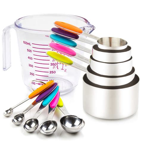 Buy Measuring Cups and Spoons Set 11 Piece. Includes 10 Stainless Steel ...