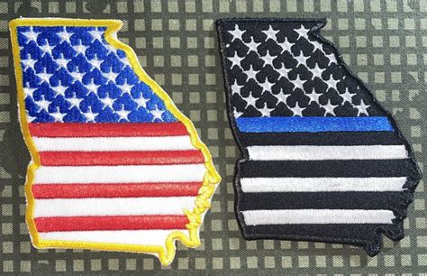 State Of Georgia American Flag Police Patch - Decal Patch - Co