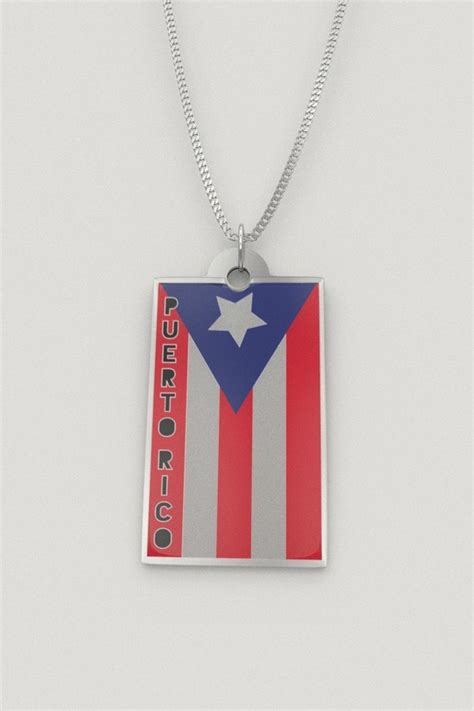 Puerto Rico necklace Puerto Rican flag necklace | Etsy