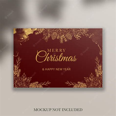 Premium PSD | Gold glitter christmas background floral frame