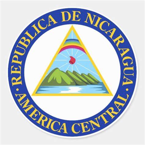 NICARAGUA - flag/emblem/coat of arms/symbol Classic Round Sticker ...