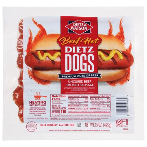 Save on Dietz & Watson Uncured Smoked Beef Hot Sausage - 6 ct Order ...